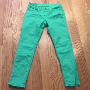 C Wonder Green Skinny Crop Jeans